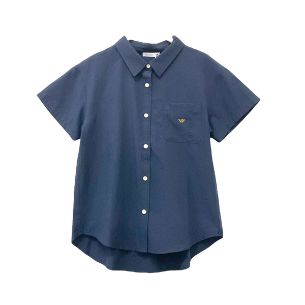 Patch Women Casual Short Sleeve Collar Blouse