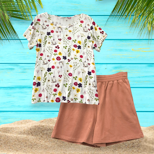 Patch Women Rayon Floral Printed Short Sleeve Round Neck Top