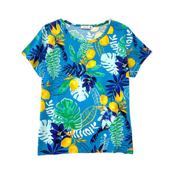 Patch Women Rayon Floral Printed Short Sleeve Round Neck Top
