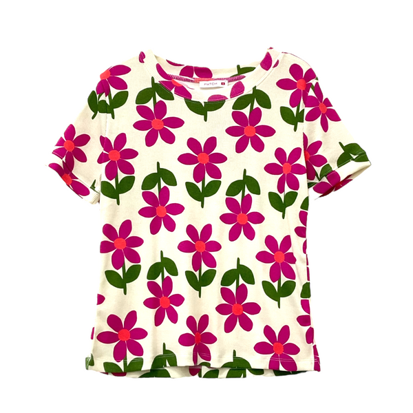 Patch Women Clothes Casual Floral Printed Short Sleeve T-Shirt