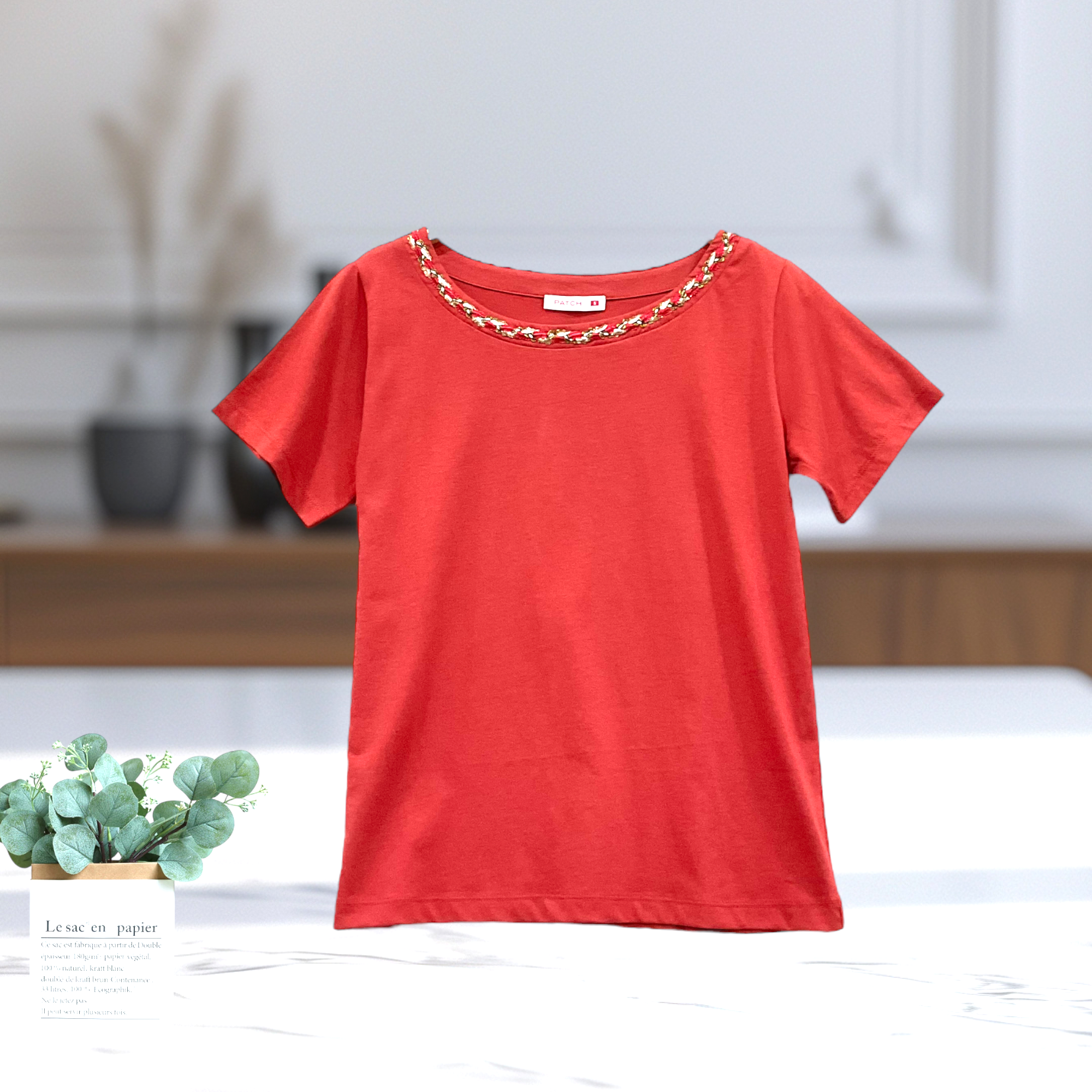 Patch Women Casual Short Sleeve T-Shirt