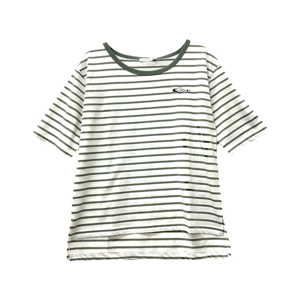 Patch Women Clothes Casual Short Sleeve T-Shirt Striped