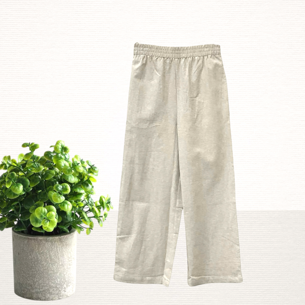 Patch Women Elastic Waist Long Pants