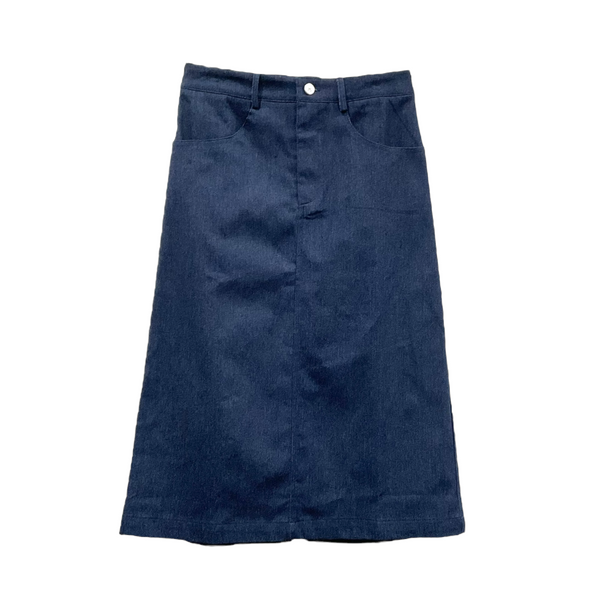 Patch Women A-Line Midi Denim Skirt