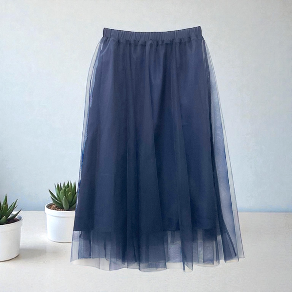 Patch Women Elastic High Waist Long Skirt