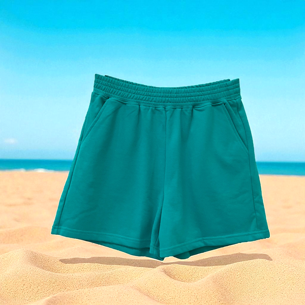 Patch Women's Short Casual Pants Elastic Waist With Pockets