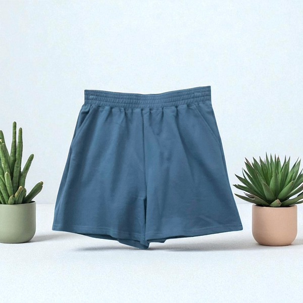 Patch Women's Short Casual Pants Elastic Waist With Pockets