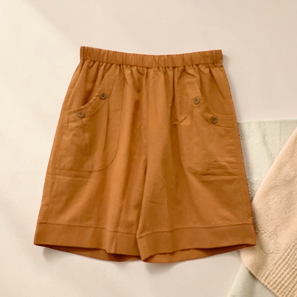 Patch Women's Short Elastic Waist With Pockets