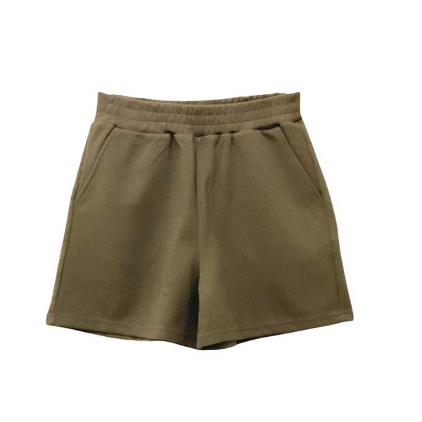 Patch Women Casual Cotton Easy Shorts Waffle Fabric