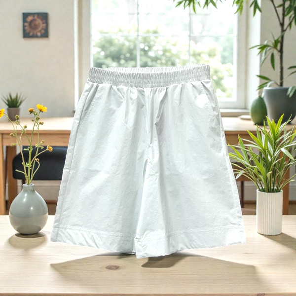 Patch Women Casual Short Elastic Waist With Pockets